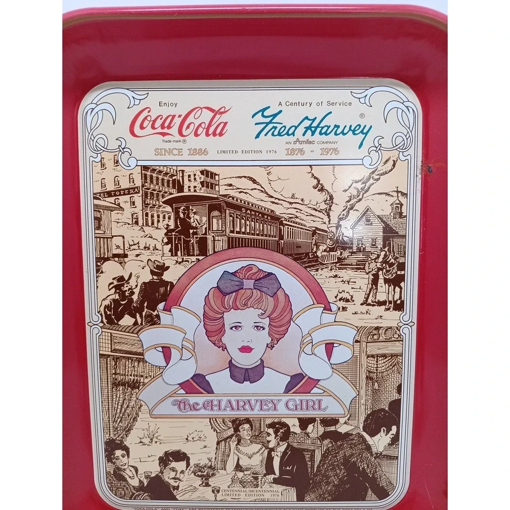 1976 Vintage Coca-Cola Tray, The Harvey Girl, 13.5